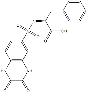 N-[(2,3-dioxo-1,2,3,4-tetrahydro-6-quinoxalinyl)sulfonyl]phenylalanine Struktur