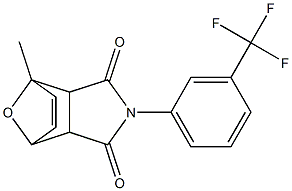 1-methyl-4-[3-(trifluoromethyl)phenyl]-10-oxa-4-azatricyclo[5.2.1.0~2,6~]dec-8-ene-3,5-dione Struktur