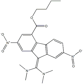 butyl 9-[bis(dimethylamino)methylene]-2,7-dinitro-9H-fluorene-4-carboxylate Struktur