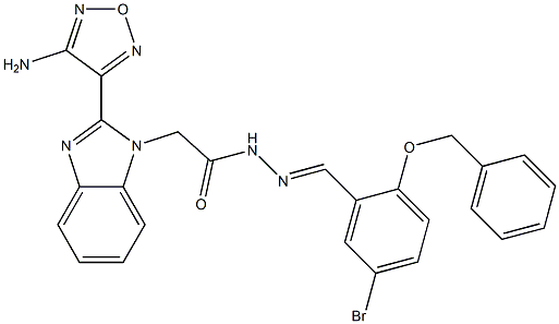 2-[2-(4-amino-1,2,5-oxadiazol-3-yl)-1H-benzimidazol-1-yl]-N'-[2-(benzyloxy)-5-bromobenzylidene]acetohydrazide Struktur