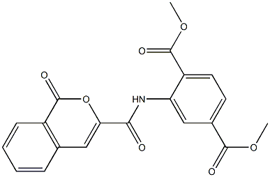 dimethyl 2-{[(1-oxo-1H-isochromen-3-yl)carbonyl]amino}terephthalate Struktur