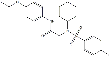 2-{cyclohexyl[(4-fluorophenyl)sulfonyl]amino}-N-[4-(ethyloxy)phenyl]acetamide Struktur