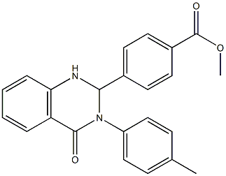 methyl 4-[3-(4-methylphenyl)-4-oxo-1,2,3,4-tetrahydro-2-quinazolinyl]benzoate Struktur