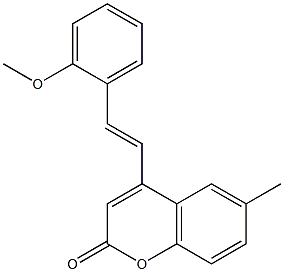 4-[2-(2-methoxyphenyl)vinyl]-6-methyl-2H-chromen-2-one Struktur