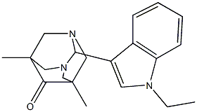 2-(1-ethyl-1H-indol-3-yl)-5,7-dimethyl-1,3-diazatricyclo[3.3.1.1~3,7~]decan-6-one Struktur