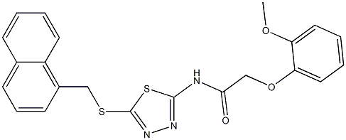 2-(2-methoxyphenoxy)-N-{5-[(1-naphthylmethyl)sulfanyl]-1,3,4-thiadiazol-2-yl}acetamide Struktur