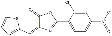 2-{2-chloro-4-nitrophenyl}-4-(2-thienylmethylene)-1,3-oxazol-5(4H)-one Struktur