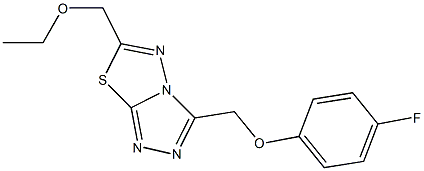 6-(ethoxymethyl)-3-[(4-fluorophenoxy)methyl][1,2,4]triazolo[3,4-b][1,3,4]thiadiazole Struktur