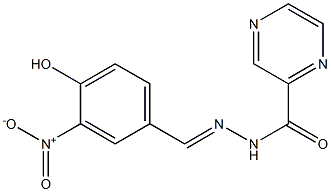 N'-{4-hydroxy-3-nitrobenzylidene}-2-pyrazinecarbohydrazide Struktur