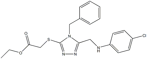 ethyl ({4-benzyl-5-[(4-chloroanilino)methyl]-4H-1,2,4-triazol-3-yl}sulfanyl)acetate Struktur