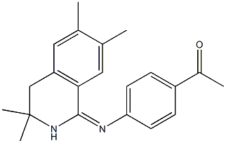 1-{4-[(3,3,6,7-tetramethyl-3,4-dihydro-1(2H)-isoquinolinylidene)amino]phenyl}ethanone Struktur