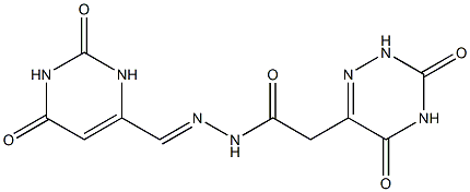 N'-[(2,6-dioxo-1,2,3,6-tetrahydro-4-pyrimidinyl)methylene]-2-(3,5-dioxo-2,3,4,5-tetrahydro-1,2,4-triazin-6-yl)acetohydrazide Struktur