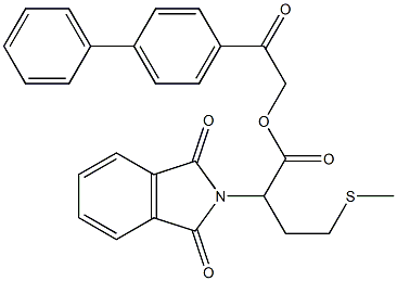 2-[1,1'-biphenyl]-4-yl-2-oxoethyl 2-(1,3-dioxo-1,3-dihydro-2H-isoindol-2-yl)-4-(methylsulfanyl)butanoate Struktur