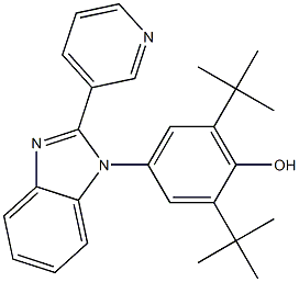 2,6-ditert-butyl-4-[2-(3-pyridinyl)-1H-benzimidazol-1-yl]phenol Struktur