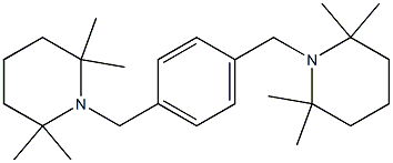 2,2,6,6-tetramethyl-1-{4-[(2,2,6,6-tetramethyl-1-piperidinyl)methyl]benzyl}piperidine Struktur