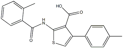 2-[(2-methylbenzoyl)amino]-4-(4-methylphenyl)-3-thiophenecarboxylic acid Struktur