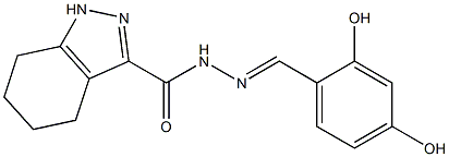 N'-(2,4-dihydroxybenzylidene)-4,5,6,7-tetrahydro-1H-indazole-3-carbohydrazide Struktur