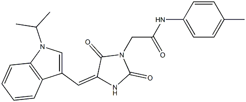 2-{4-[(1-isopropyl-1H-indol-3-yl)methylene]-2,5-dioxoimidazolidin-1-yl}-N-(4-methylphenyl)acetamide Struktur