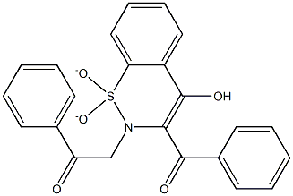 2-(3-benzoyl-4-hydroxy-1,1-dioxido-2H-1,2-benzothiazin-2-yl)-1-phenylethanone Struktur