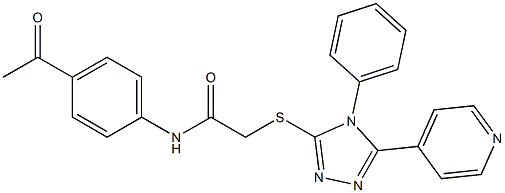 N-(4-acetylphenyl)-2-{[4-phenyl-5-(4-pyridinyl)-4H-1,2,4-triazol-3-yl]sulfanyl}acetamide Struktur