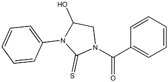 1-benzoyl-4-hydroxy-3-phenyl-2-imidazolidinethione Struktur