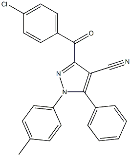 3-(4-chlorobenzoyl)-1-(4-methylphenyl)-5-phenyl-1H-pyrazole-4-carbonitrile Struktur