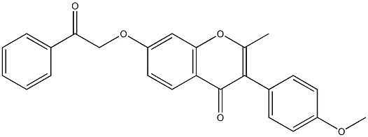 3-(4-methoxyphenyl)-2-methyl-7-(2-oxo-2-phenylethoxy)-4H-chromen-4-one Struktur