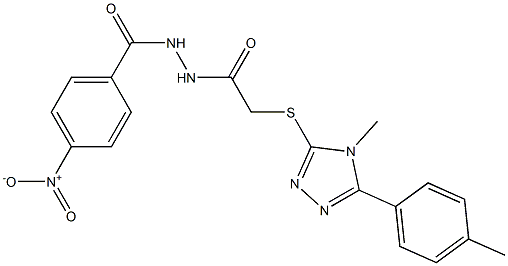 N'-{4-nitrobenzoyl}-2-{[4-methyl-5-(4-methylphenyl)-4H-1,2,4-triazol-3-yl]sulfanyl}acetohydrazide Struktur