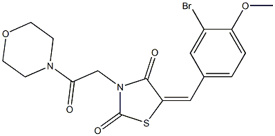 5-(3-bromo-4-methoxybenzylidene)-3-[2-(4-morpholinyl)-2-oxoethyl]-1,3-thiazolidine-2,4-dione Struktur