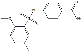 4-{[(2-methoxy-5-methylphenyl)sulfonyl]amino}benzamide Struktur