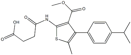 4-{[4-(4-isopropylphenyl)-3-(methoxycarbonyl)-5-methyl-2-thienyl]amino}-4-oxobutanoic acid Struktur