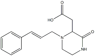 (1-cinnamyl-3-oxo-2-piperazinyl)acetic acid Struktur