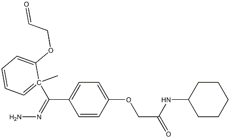 N-cyclohexyl-2-(4-{2-[(2-methylphenoxy)acetyl]carbohydrazonoyl}phenoxy)acetamide Struktur