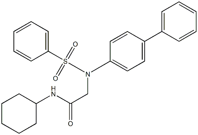 2-[[1,1'-biphenyl]-4-yl(phenylsulfonyl)amino]-N-cyclohexylacetamide Struktur