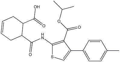 6-({[3-(isopropoxycarbonyl)-4-(4-methylphenyl)thien-2-yl]amino}carbonyl)cyclohex-3-ene-1-carboxylic acid Struktur