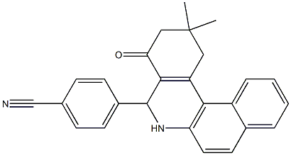 4-(2,2-dimethyl-4-oxo-1,2,3,4,5,6-hexahydrobenzo[a]phenanthridin-5-yl)benzonitrile Struktur