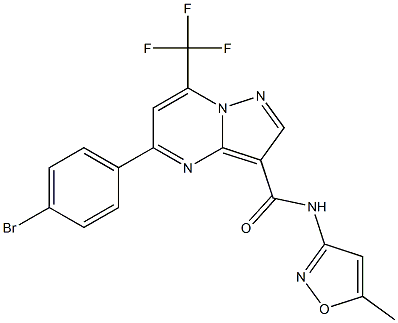 5-(4-bromophenyl)-N-(5-methyl-3-isoxazolyl)-7-(trifluoromethyl)pyrazolo[1,5-a]pyrimidine-3-carboxamide Struktur