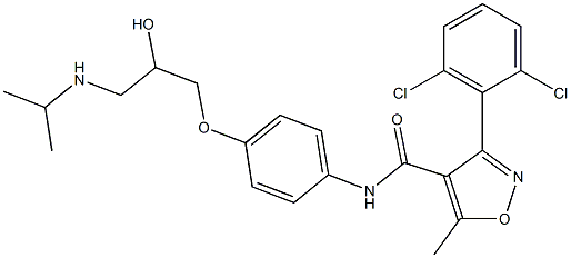 3-(2,6-dichlorophenyl)-N-{4-[2-hydroxy-3-(isopropylamino)propoxy]phenyl}-5-methyl-4-isoxazolecarboxamide Struktur