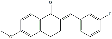 2-(3-fluorobenzylidene)-6-methoxy-3,4-dihydro-1(2H)-naphthalenone Struktur