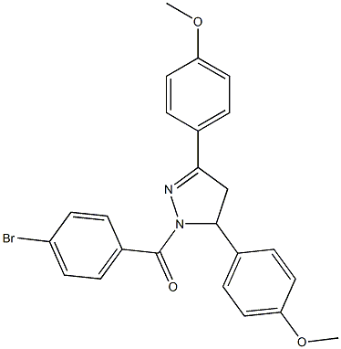 1-(4-bromobenzoyl)-3,5-bis(4-methoxyphenyl)-4,5-dihydro-1H-pyrazole Struktur