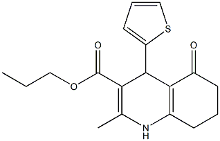 propyl 2-methyl-5-oxo-4-(2-thienyl)-1,4,5,6,7,8-hexahydro-3-quinolinecarboxylate Struktur