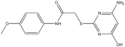 2-[(4-amino-6-hydroxypyrimidin-2-yl)sulfanyl]-N-[4-(methyloxy)phenyl]acetamide Struktur