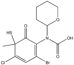 4-bromo-6-chloro-2-oxo-1,3-benzoxathiol-5-yl cyclohexylcarbamate Struktur