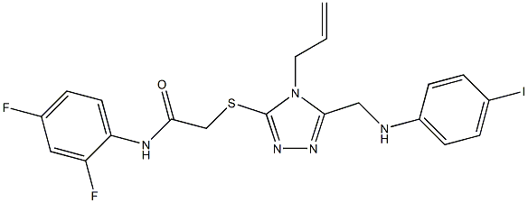 2-({4-allyl-5-[(4-iodoanilino)methyl]-4H-1,2,4-triazol-3-yl}sulfanyl)-N-(2,4-difluorophenyl)acetamide Struktur