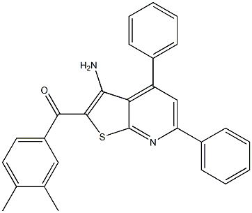 (3-amino-4,6-diphenylthieno[2,3-b]pyridin-2-yl)(3,4-dimethylphenyl)methanone Struktur