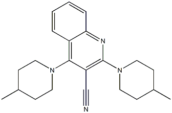 2,4-bis(4-methyl-1-piperidinyl)-3-quinolinecarbonitrile Struktur