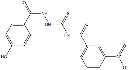 N-{[2-(4-hydroxybenzoyl)hydrazino]carbothioyl}-3-nitrobenzamide Struktur