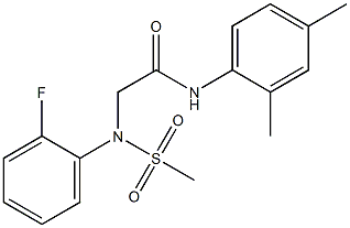 N-(2,4-dimethylphenyl)-2-[2-fluoro(methylsulfonyl)anilino]acetamide Struktur