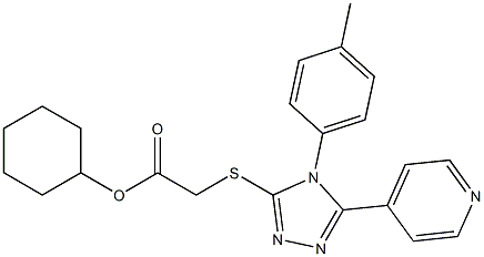 cyclohexyl {[4-(4-methylphenyl)-5-(4-pyridinyl)-4H-1,2,4-triazol-3-yl]sulfanyl}acetate Struktur