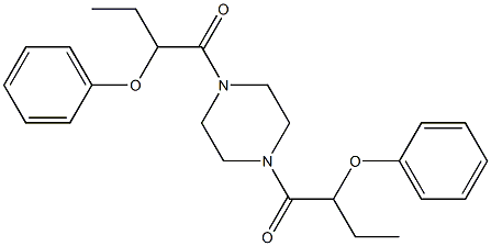 1,4-bis(2-phenoxybutanoyl)piperazine Struktur